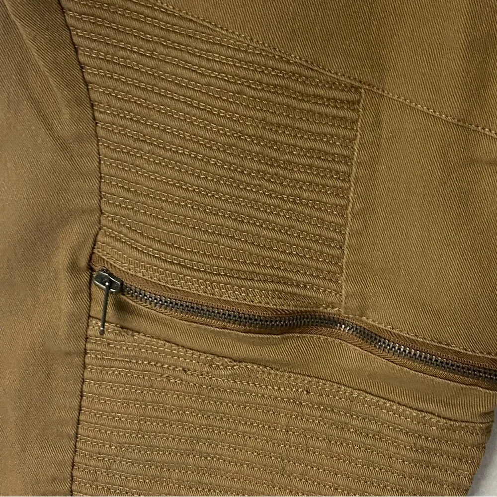 Trestle Supply Shorts Men Size 38W Tan Retro Zipper 11 inch Denim Skater Skinny